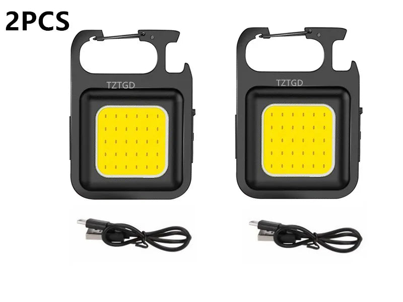 Mini LED 1800LM Flashlight Keychain Multifunctional Portable