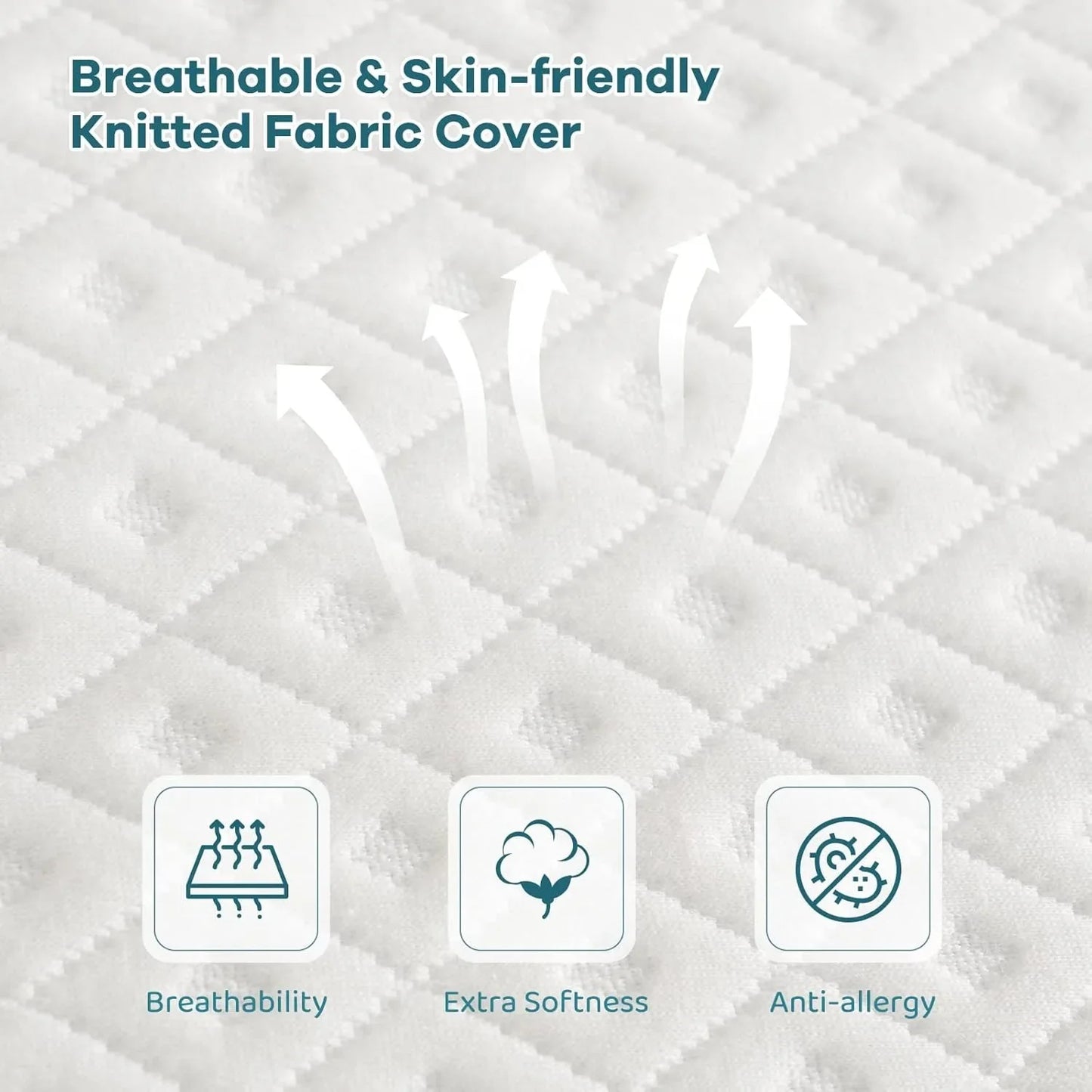 4 Inch Memory Foam Mattress Topper Double,Gel&Bamboo Charcoal Infused Bed Topper,Non-slip & Washable Cover,135 x 190 x 10CM