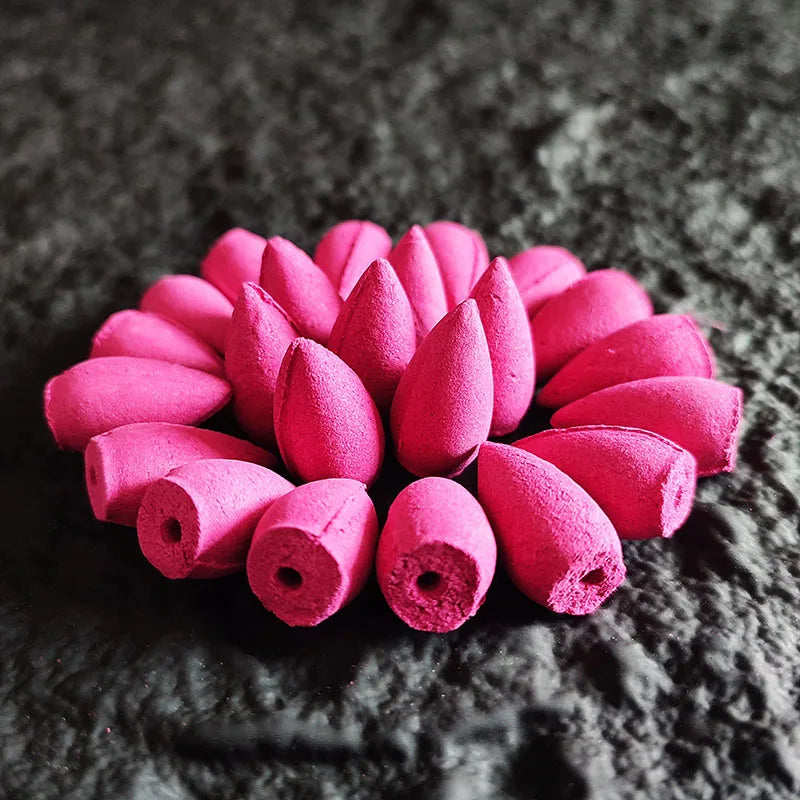 20 pcs Natural Indian Cone Insence Lavender Waterfall Reflux Tower Incense for Backflow Burner Home Tea Room Hotel Fragrance