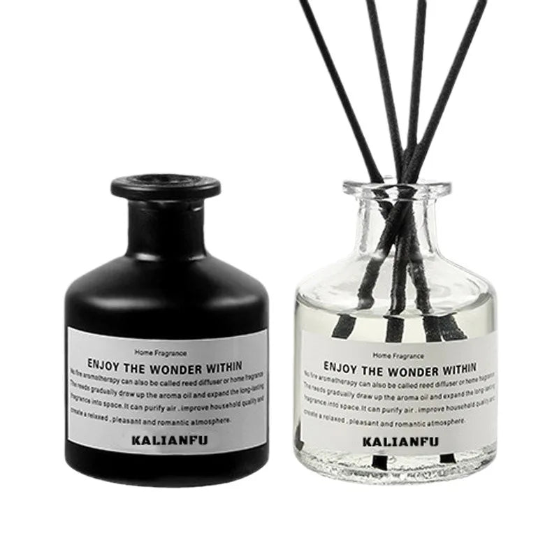 50ML Flameless Home Fragrance Room Freesia Jasmine Fragrance Oil with Rattan Diffuser Stick Home Room Air Freshener Deco