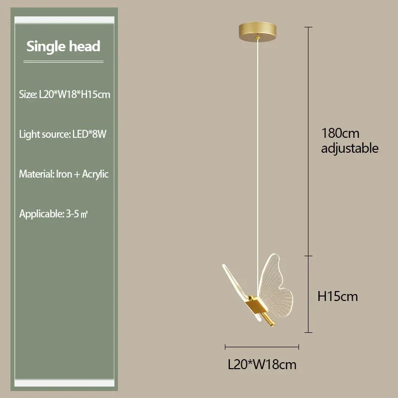 Modern Transparent Butterfly Ceiling Chandeliers Luxury Designer Pendant Lights