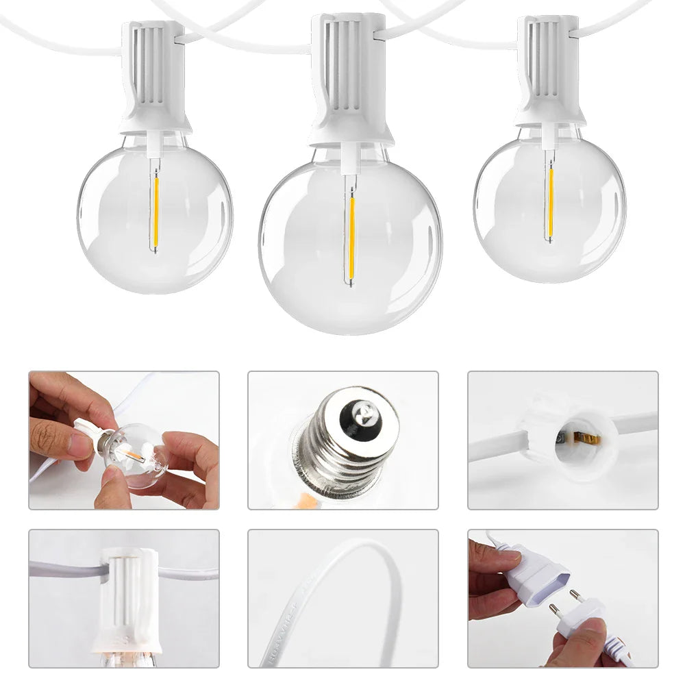 White Cable G40 String Light