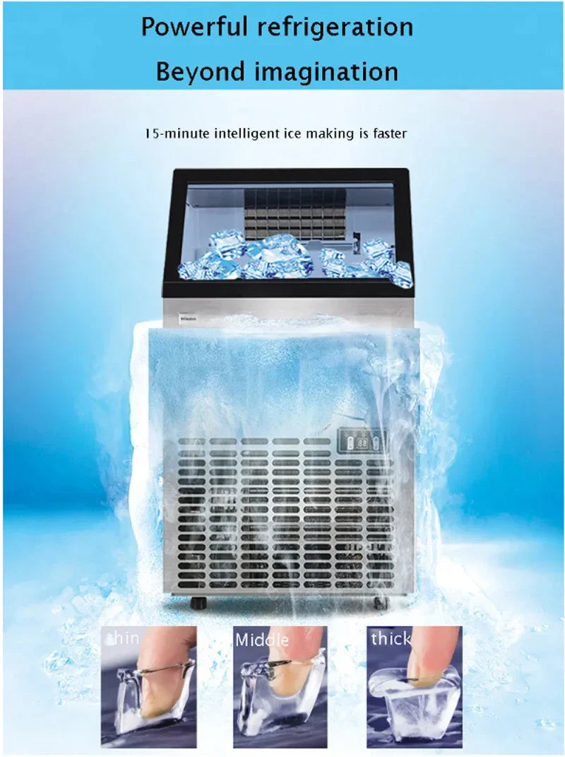 Countertop Nugget Ice Maker Self Cleaning Pellet Ice Machine Open and Pour Water Refill Stainless Steel Housing
