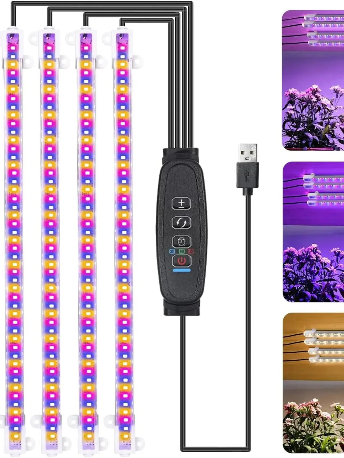 3 Colors Indoor Led Grow Light USB DC5V Timer Phyto Lamp For Plants