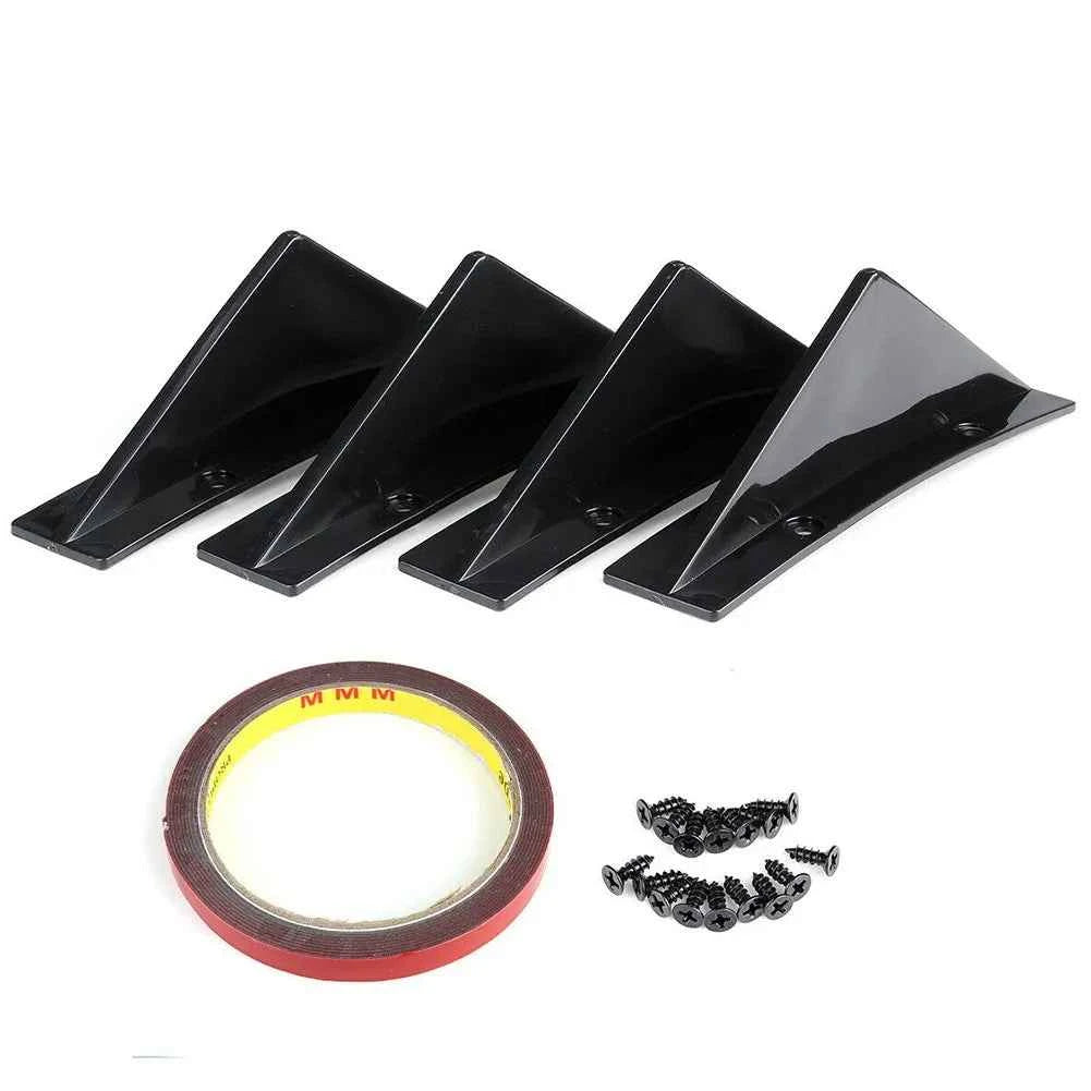 4pcs Car Rear Bumper Lip Diffuser Splitter Spoiler Scratch Protector Fin Trim Caps Universal Exterior Accessory For 300