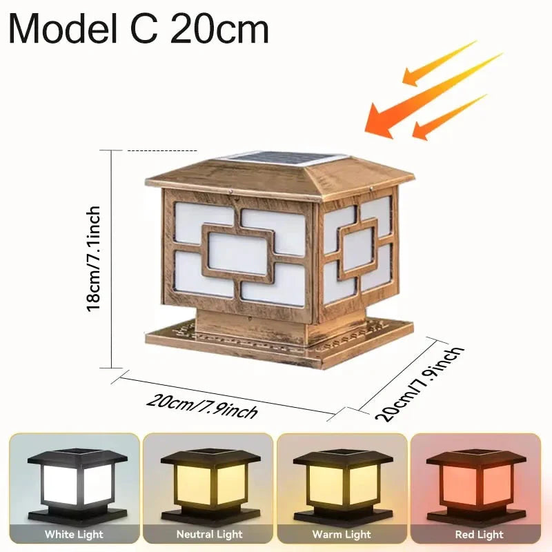 LED Solar Outdoor Light Pillar Solar Lights Waterproof