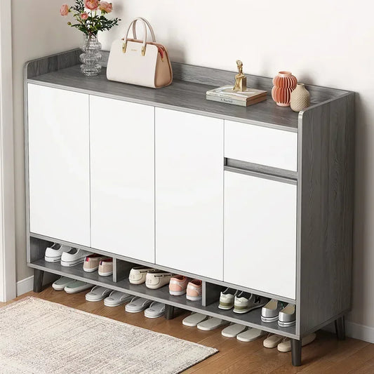 Corridor Shoe Cabinet At The Entrance of The Home Corridor Indoor Entrance Door Entrance Cabinet New Solid Wood Rack Shoe Shelf