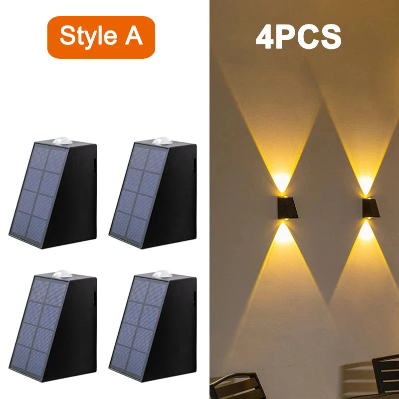 LED Outdoor Wall Solar Lights Waterproof Garden Wall Decoration