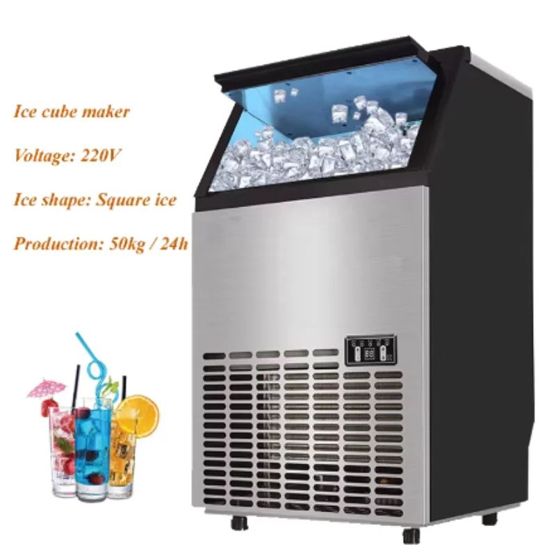 Countertop Nugget Ice Maker Self Cleaning Pellet Ice Machine Open and Pour Water Refill Stainless Steel Housing