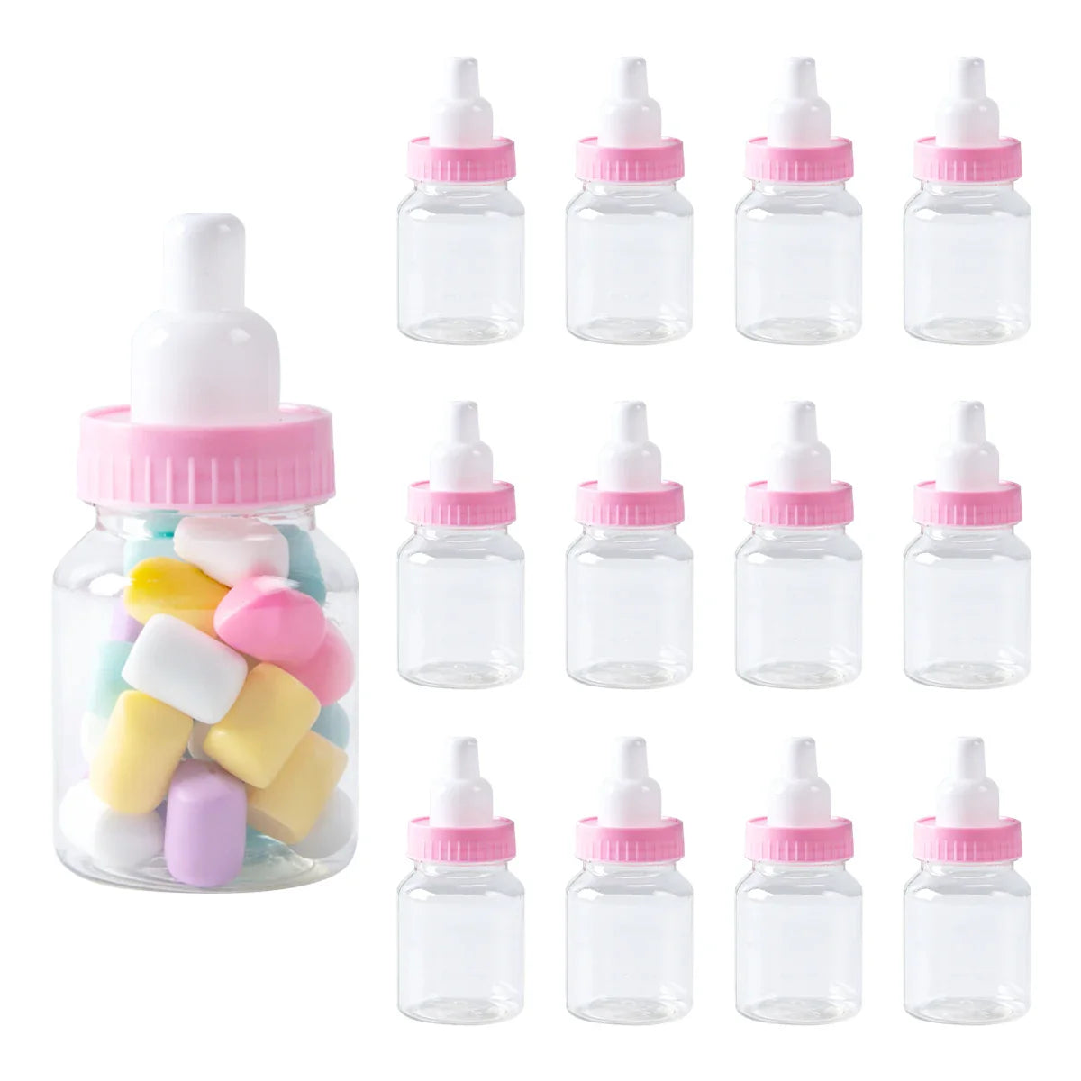 Baby Shower Candy Bottles - Pink Blue Gender Reveal Party Favors