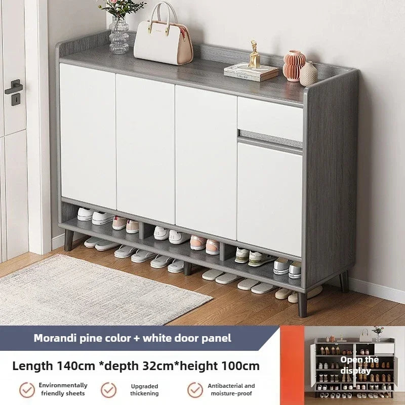 Corridor Shoe Cabinet At The Entrance of The Home Corridor Indoor Entrance Door Entrance Cabinet New Solid Wood Rack Shoe Shelf