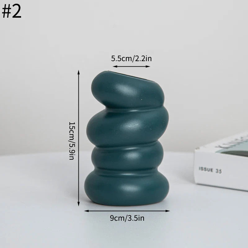 1PC Plastic Spiral White Vase Hydroponic Pot