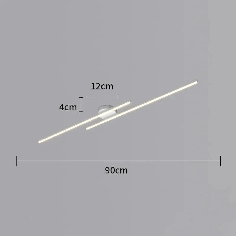 Long Aluminium LED Ceiling Light Modern Creative Design
