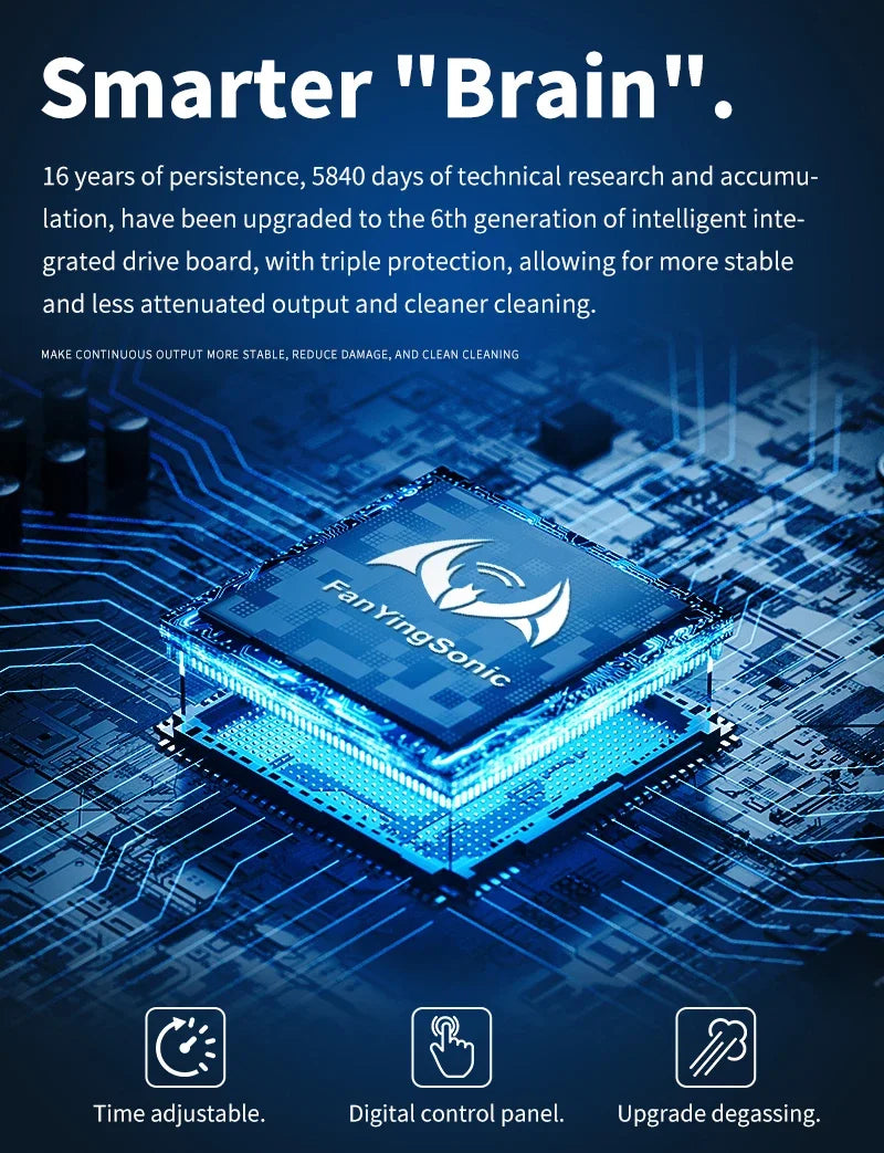 FanYing 30L 900W 600W Digital Ultrasonic Cleaner Heating Timer Ultrasonic Bath Laboratory Automotive Engine Large-Scale Cleaning