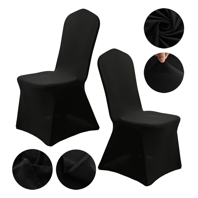 Black Extra Thicker Spandex Chair Covers For Wedding Events Party Decoration High Quality Stretch Elastic