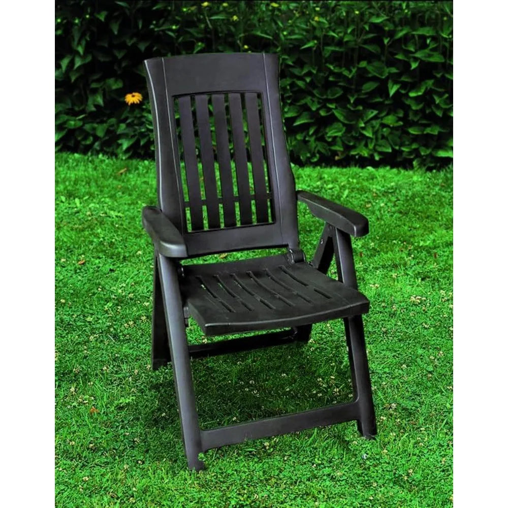 Adjustable Back Outdoor Foldable Plastic Garden Chair Patio Furniture Camping Picnic, Beach Chairs
