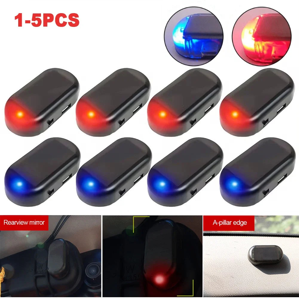 Solar Car Security Light LED Flashing Anti-Theft Warning Light (Dummy Alarm)