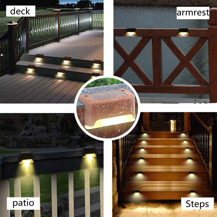 Warm White LED Solar Step Lamp