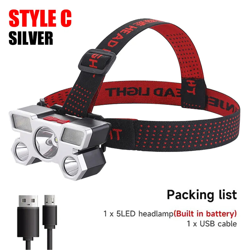 5 LED Headlamp Rechargeable