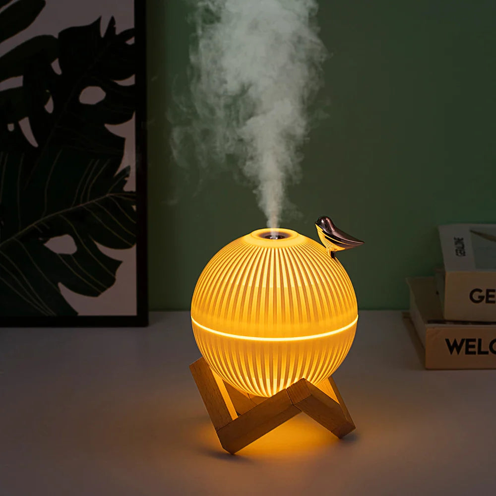 3-in1 Quiet Bird Humidifier 3 Colors Night Light USB Mini Aromatherapy Diffuser 2 Spray Modes Kid Birthday Gift Home Decor 330ml