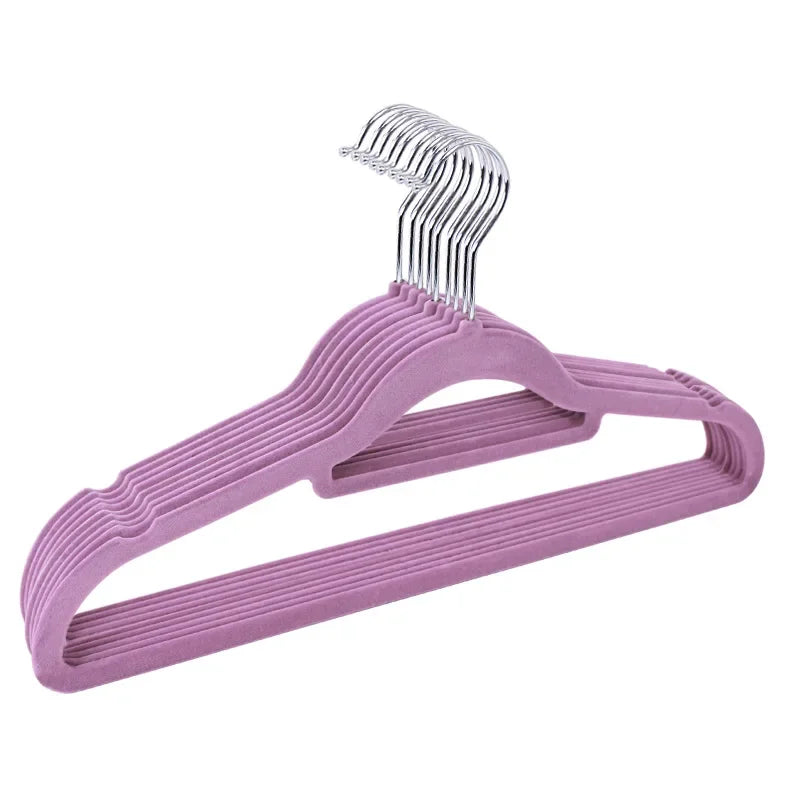 5/10/20pcs Clothes Coat Velvet Hangers Non Slip Luxury Flocked Trouser Skirt Storage Hook Hanger Closet Clothes Hangers