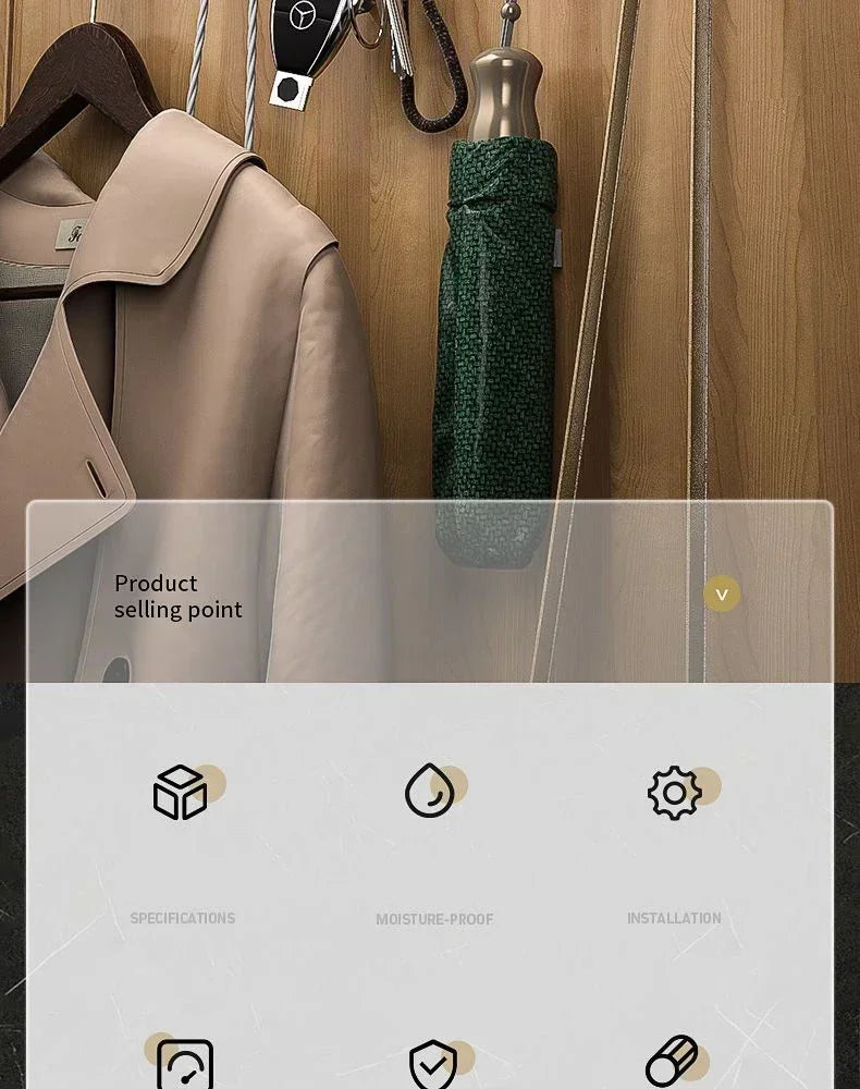 Bathroom Black Golden Hook Folding No Punch Installation Wall Mounted Rack Hooks Towel Clothes Holder Racks Hooks Bedroom