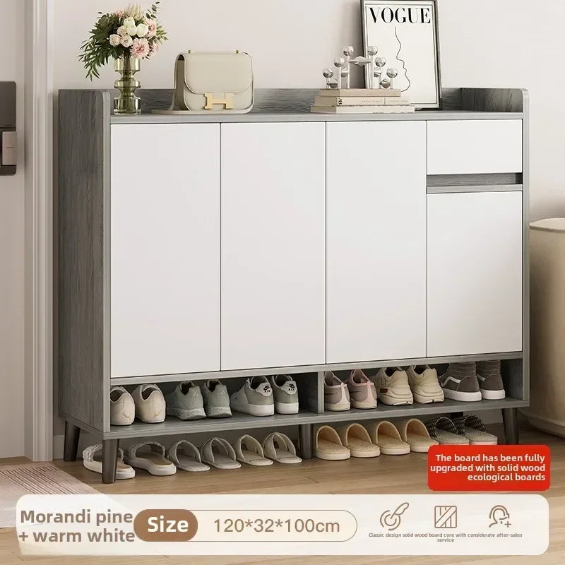 Corridor Shoe Cabinet At The Entrance of The Home Corridor Indoor Entrance Door Entrance Cabinet New Solid Wood Rack Shoe Shelf