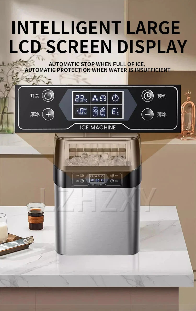 Commercial ice machine small household 30 kg desktop square ice milk tea shop dormitory night market stall ice machine