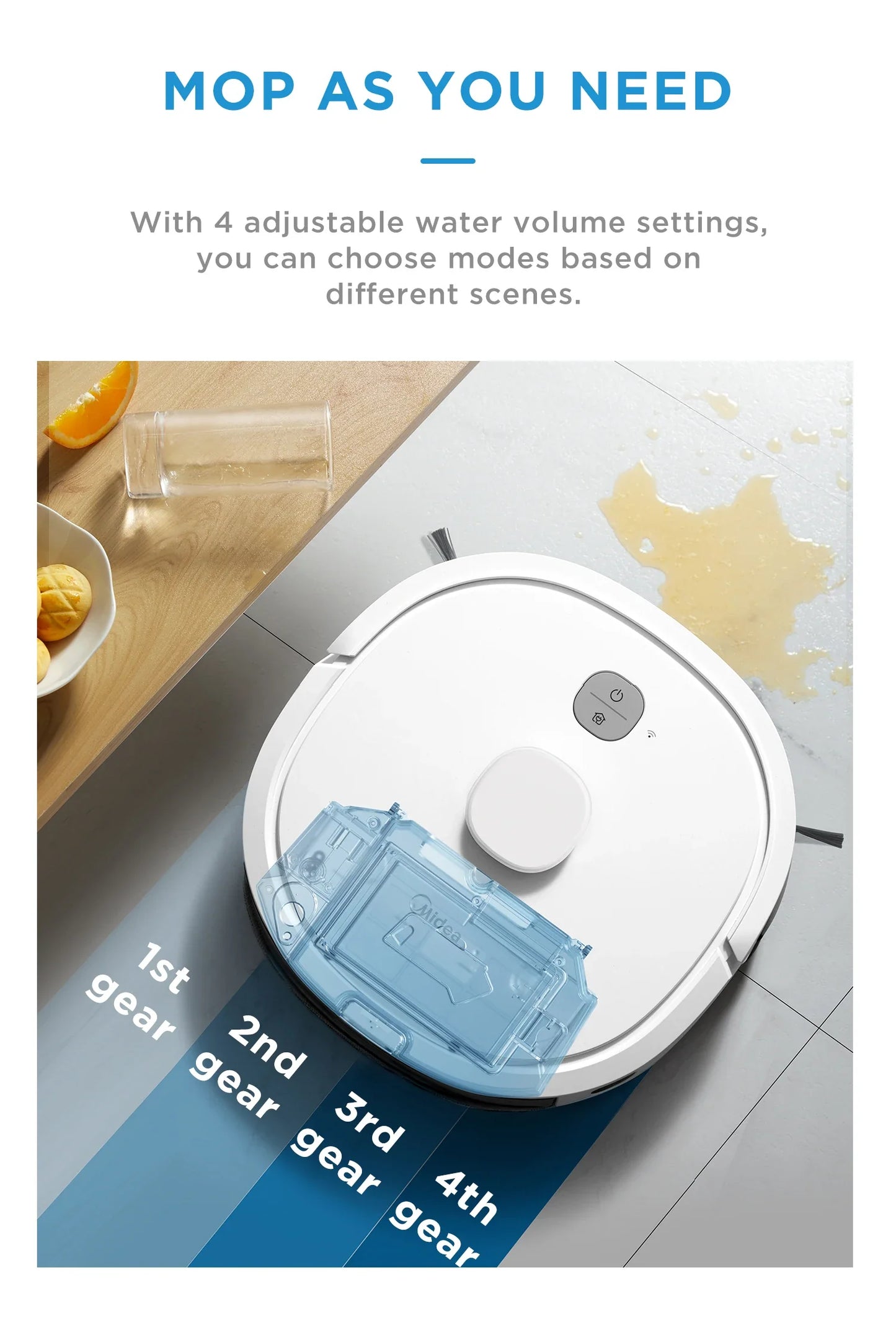 Midea M6 2-in-1 Robot Vacuum Cleaner and Mop Carpet Cleaner LiDAR Multi-Level Mapping Technology Powerful Suction