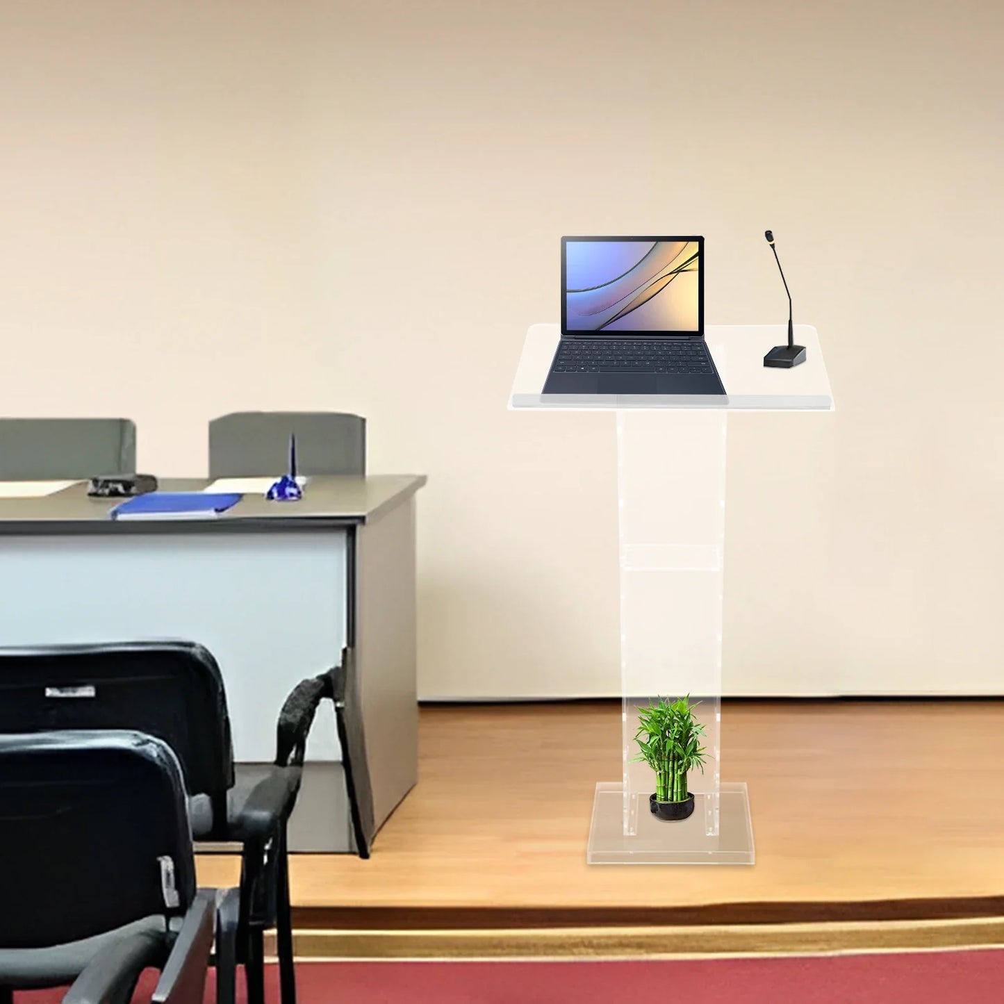 Lectern Plexiglas Podium Clear Standing Acrylic PulPits for Display Speech Podium Portable Academy Pulpit 60*40*110cm