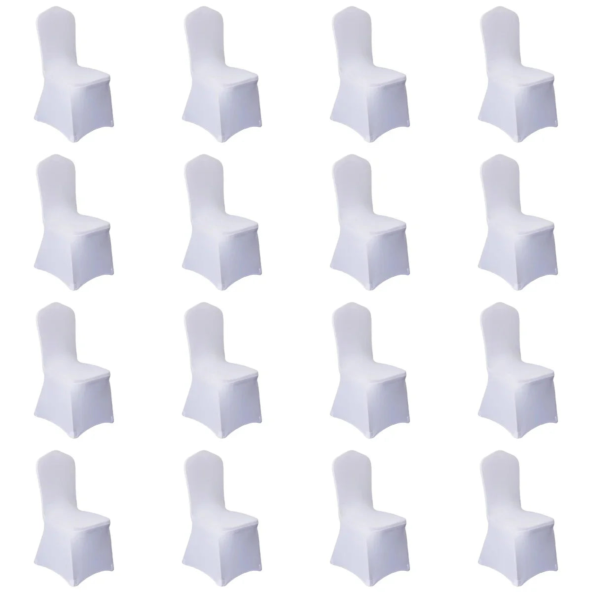 20 Pcs White Chair Covers Polyester Spandex Chair Cover Stretch Slipcovers for Wedding Party Dining Banquet Flat-Front Chair