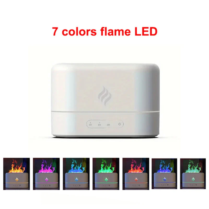 7 colors Fire Flame Air humidifier Cool Mist Usb Led change color Aroma Essential Oil Diffuser h2o air humidifier Room Freshener