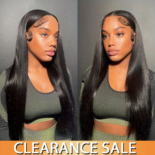 Straight 13x6 HD Transparent Lace Frontal Wigs 180% Density 30 36 Inch 13x4 Lace Front Human Hair Bone Brazilian 4x4 Closure Wig