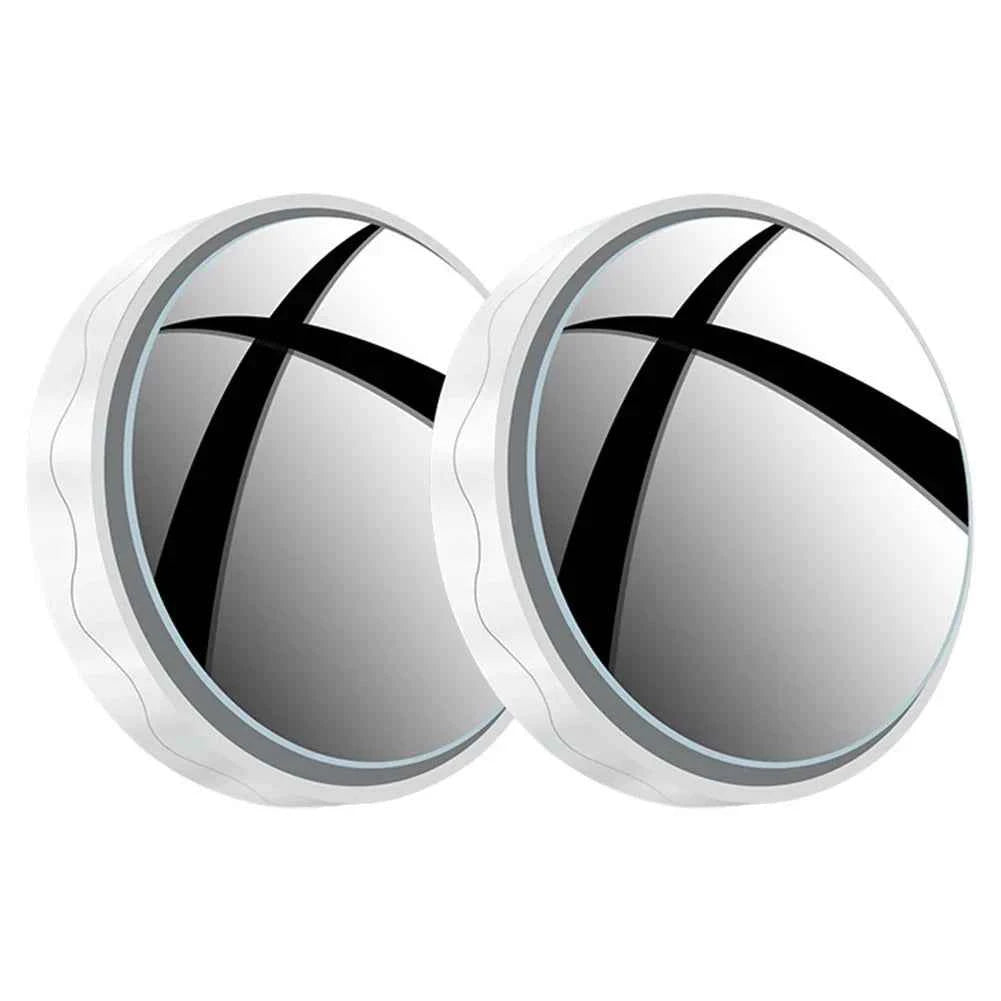 2PCS Car Blind Spot Rear View Mirror – Round Frame Wide Angle Mirrors with 360° Rotation