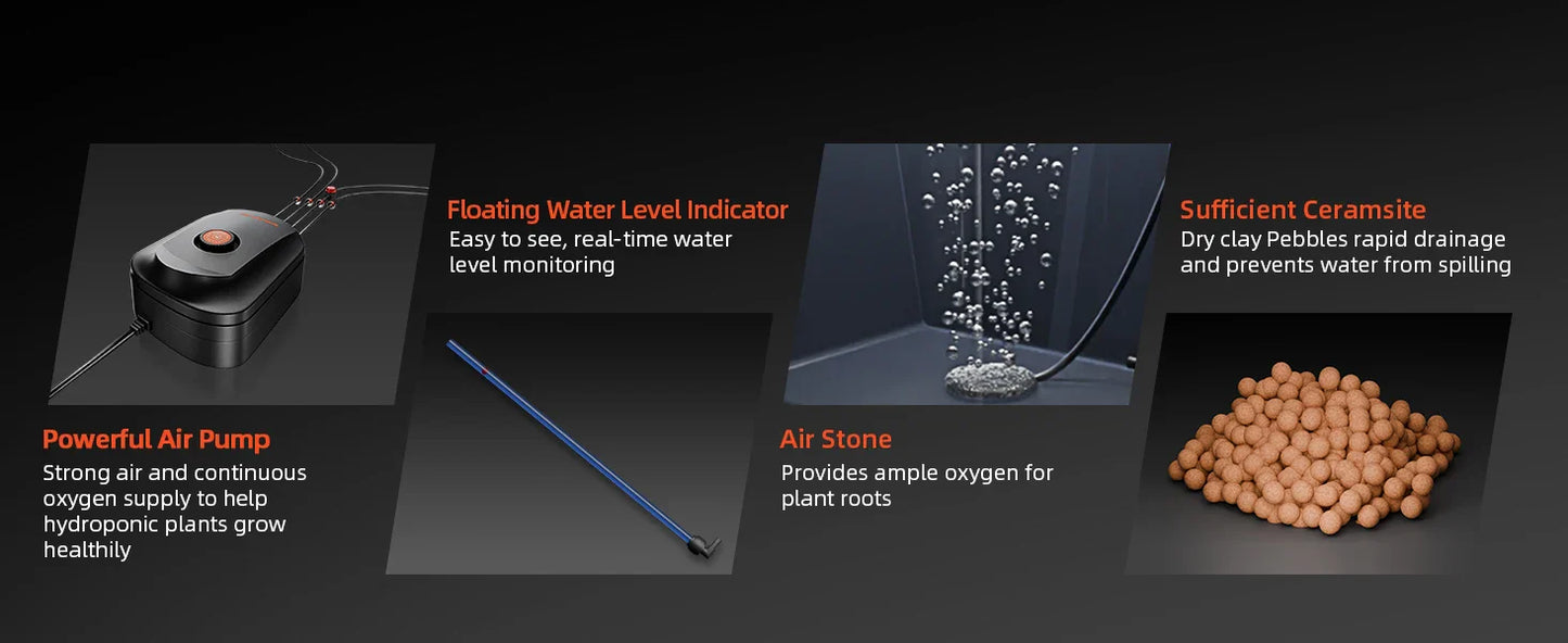 Spider Farmer 7-Gallon DWC Hydroponic System Grow Kits + Air Pump with 2 Buckets