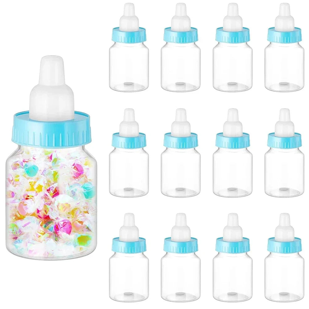 Mini Baby Bottle Party Favors 12 Pack - Food-Grade Plastic