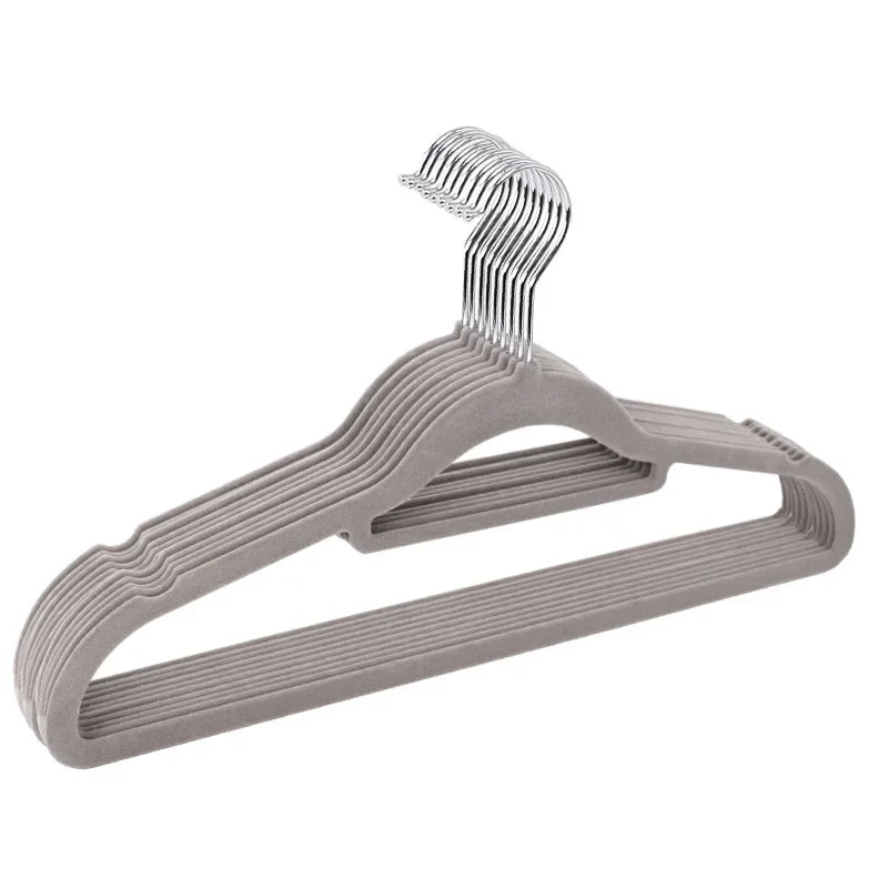 5/10/20pcs Clothes Coat Velvet Hangers Non Slip Luxury Flocked Trouser Skirt Storage Hook Hanger Closet Clothes Hangers