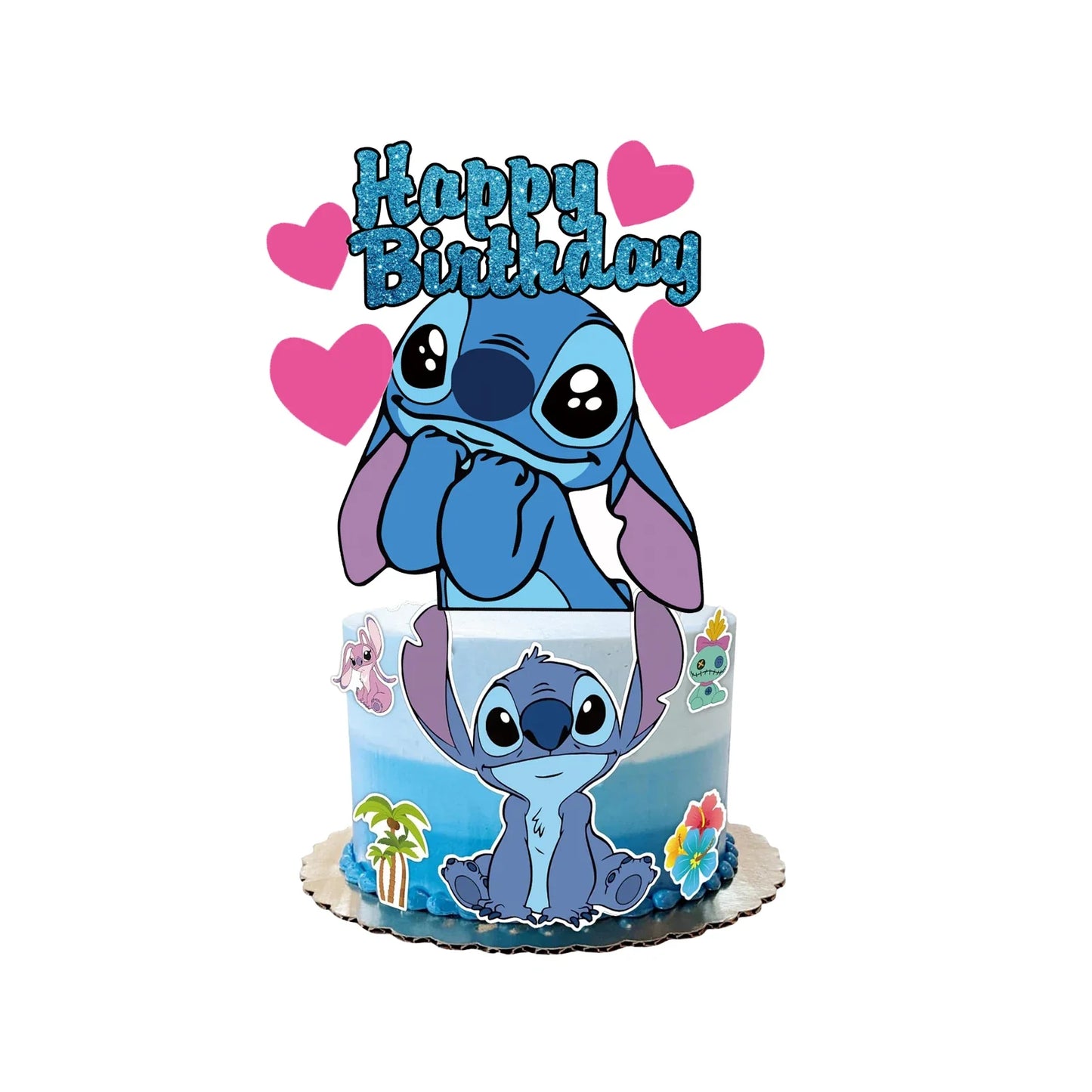 Stitch Cake Topper Set – Food-Safe Acrylic Birthday Decorations