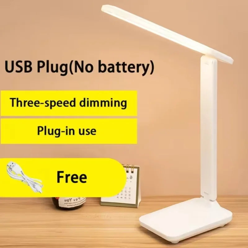 LED Touch Switch White Folding Desk Lamp