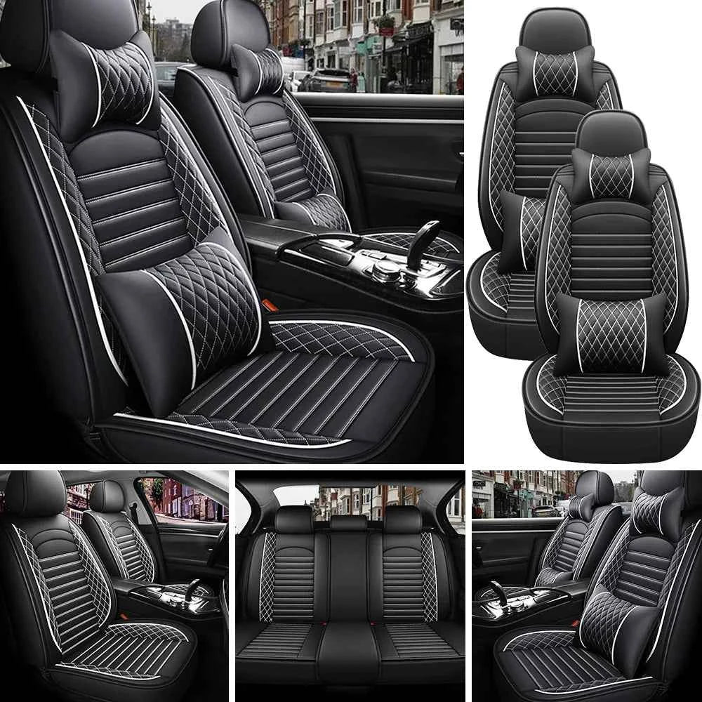 5-Seats PU Leather Universal Car Seat Covers Full set Front Rear Seat Cushion