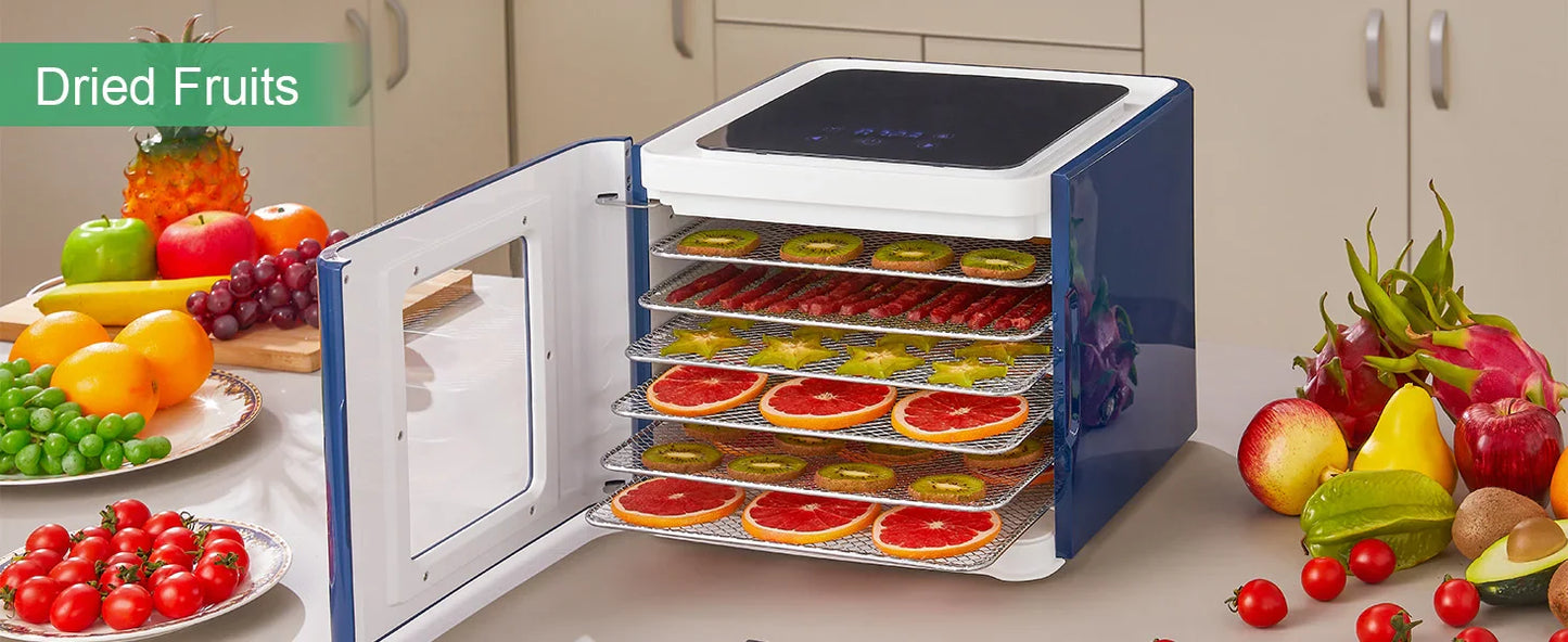 BioloMix 6 Trays Food Dehydrator with LED Touch Control,Digital Temperature and Time,Dryer for Fruit Vegetable Meat Beef Jerky