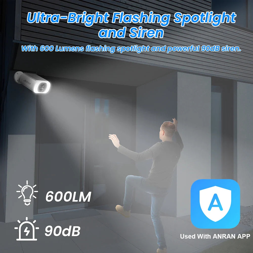 Outdoor Wireless WIFI Camera 2.4G 3MP Battery Solar Security Camera