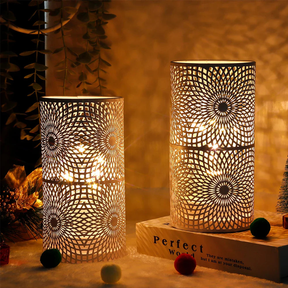 2Pcs/set  Battery Powered Table Lamp Modern Cylinder Lamp