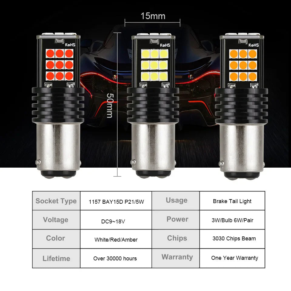 Car Turn Signal Lamp Brake Tail Backup Red Light