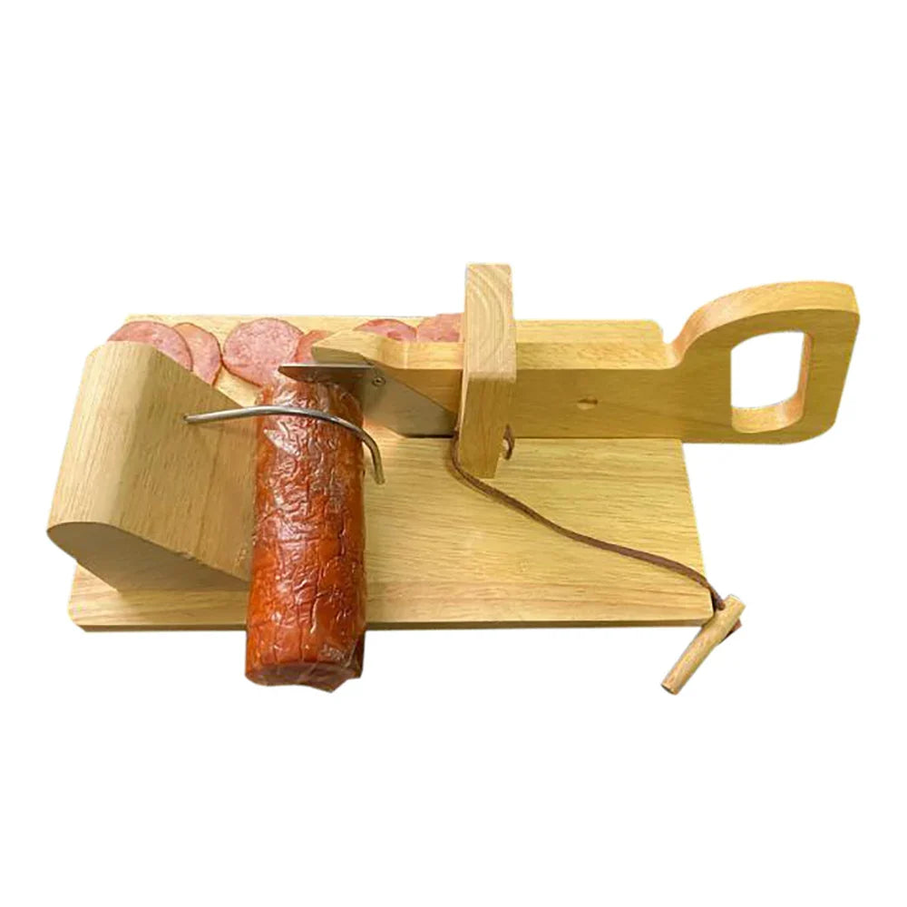 Sturdy Wood Sausage Cutting Machine With Stainless Steel Blade Sausage Slicer