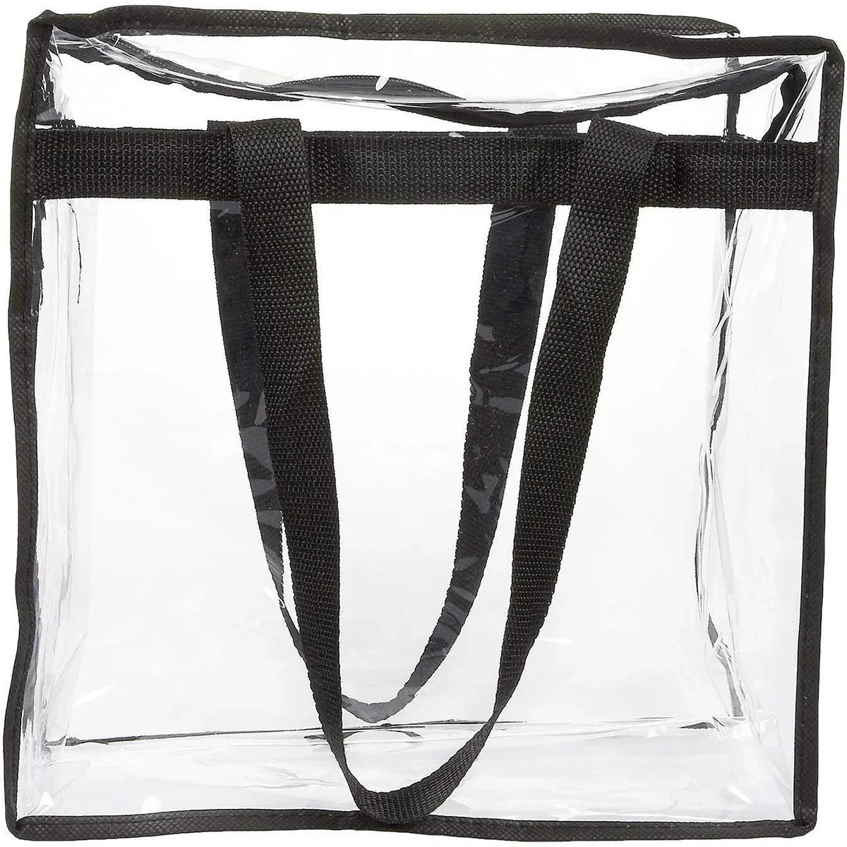2Pcs Clear Tote Bags Large Capacity Transparent Shoulder Bag with Zipper Flexible Clear Lunch Bag Multipurpose Transparent Totes