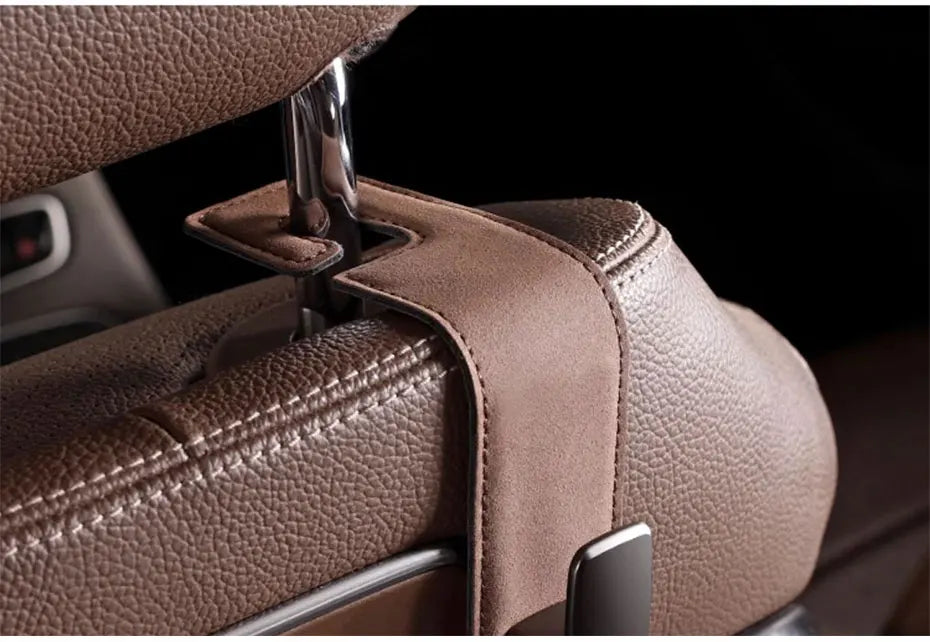 BLALION Car Seat Hook Hanger Hook Flip Leather Suede Auto Back Seat Headrest Hooks Storage Hanger Upgrade Car Interior Organizer