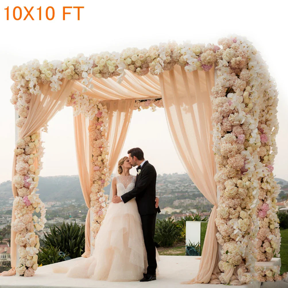 Heavy Duty Wedding Backdrop Stage Stand, Outdoor Canopy Tent, Chuppah, 4 Post, 10ft x 10ft