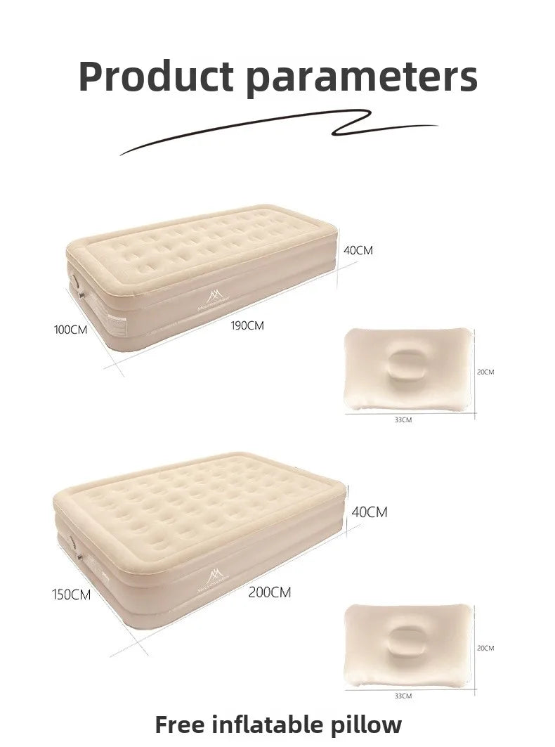 MOUNTAINHIKER 2025 Interior Air Mattress Glamping Mats PVC Inflatable Sleeping Mattress 1/3 Person Camping Bed Mat Built-in Pump