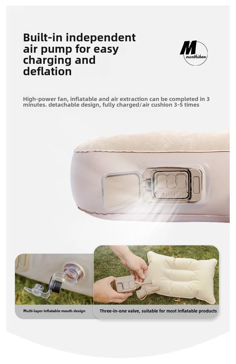 MOUNTAINHIKER 2025 Interior Air Mattress Glamping Mats PVC Inflatable Sleeping Mattress 1/3 Person Camping Bed Mat Built-in Pump